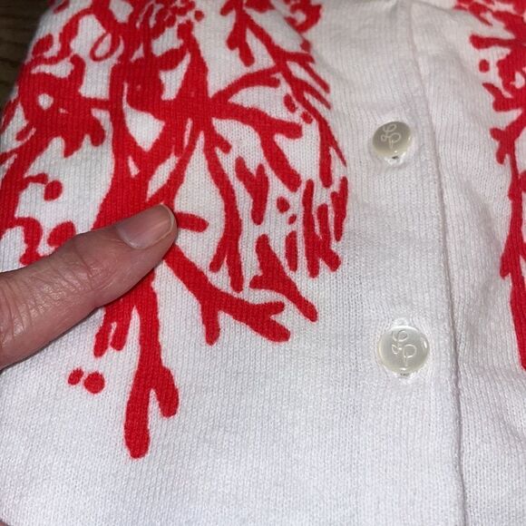 Coral 🪸 Button up Cárdigan in White Hot Coral Red ✈️🌴 Vacation ready! - Picture 17 of 17